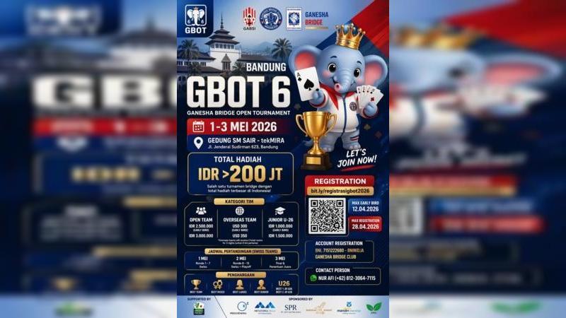 Lewat GBOT 6, Bandung Tegaskan Peran sebagai Pusat Kegiatan Bridge Nasional