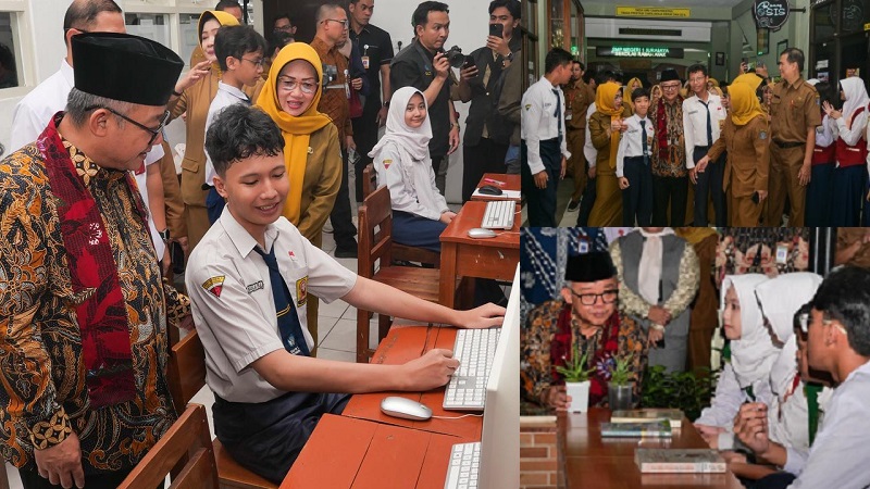 Menteri Pendidikan Dasar dan Menengah (Mendikdasmen), Abdul Mu’ti, meninjau langsung pelaksanaan Tes Kemampuan Akademik (TKA) jenjang Sekolah Menengah Pertama (SMP) di SMP Negeri 1 Surabaya, Jawa Timur