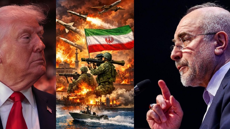 Ketua Parlemen Iran Mohammad Bagher Qalibaf saat kembali ke Teheran langsung menyampaikan pesan kepada Presiden Amerika Serikat (AS) Donald Trump, jika kamu menyerang kami akan melawan. (Ist)