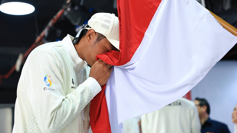 Atlet voli pantai andalan Indonesia, Bintang Akbar, bangga dan bersyukur setelah resmi ditunjuk sebagai pembawa Bendera Merah Putih pada upacara pembukaan Asian Beach Games (ABG) Sanya 2026.