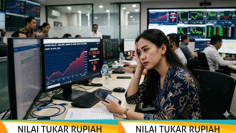 Makin lesu menyaksikan pergerakan nilai tukar (kurs) rupiah terhadap dolar Amerika Serikat (AS) yang Kamis (30/4/2026) menyentuh posisi terlemah sepanjang masa. (AI)