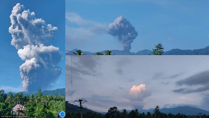 Masyarakat di sekitar Gunung Dukono, Pulau Halmahera, Provinsi Maluku Utara, diimbau untuk mewaspadai sebaran abu vulkanik akibat erupsi yang terjadi pada Jumat (8/5/2026) pagi. (Magma Indonesia)