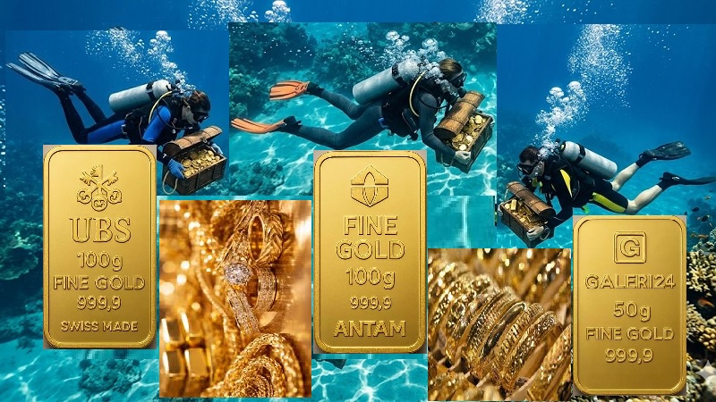 Harga emas PT Aneka Tambang (Antam), Galeri24 dan UBS hari ini, Minggu (24/5/2026) hampir sama dengan sehari sebelumnya yang didominasi penurunan namun ada yang mampu bertahan. (AI/Ist)