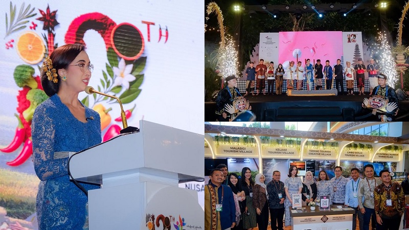 Menteri Pariwisata (Menpar) Widiyanti Putri Wardhana dalam sambutannya pada pembukaan Bali & Beyond Travel Fair (BBTF) 2026 di Heritage Beach Garden, The Westin Resort Nusa Dua, Bali, (28/5/2026). (Kemenpar)