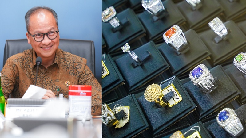 Menteri Perindustrian (Menperin) Agus Gumiwang Kartasasmita,  industri perhiasan masih memberikan kontribusi yang besar bagi neraca perdagangan Indonesia meskipun ada tren lonjakan harga emas batangan. (Kemenperin)
