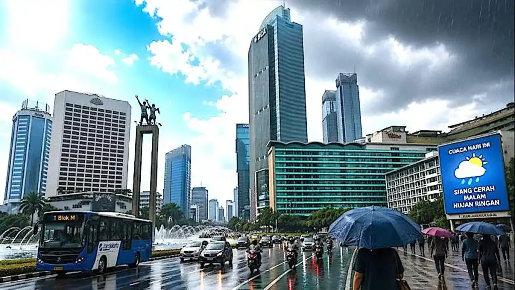Cuaca Jakarta 24 Mei 2026 : Didominasi Cerah Berawan, Sebagian Hujan Ringan