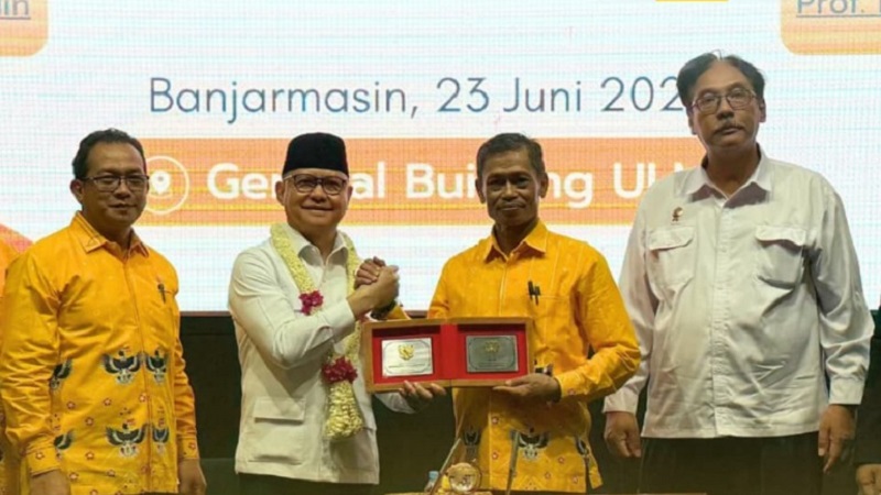 Menteri P2MI Mukhtarudin pada acara Penandatanganan Nota Kesepahaman dan Perjanjian Kerja Sama antara Kementerian P2MI/BP2MI dengan Universitas Lambung Mangkurat (ULM), Banjarmasin, Selasa (23/6/2026).