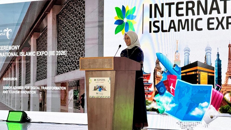 Staf Ahli Menteri Bidang Transformasi Digital dan Inovasi Pariwisata Kementerian Pariwisata, Masruroh, saat menghadiri Welcome Dinner of The International Islamic Expo 2026, Jumat (26/6/2026) malam di Jakarta. (Kemenpar)