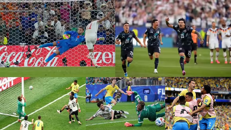 Momen kemenangan lewat adu penalti Maroko atas Belanda dan Paraguay melawan Jerman serta keberhasilan Brasil menaklukkan Jepang di babak 32 besar Piala Dunia 2026, Selasa (30/6/2026). (Ist)