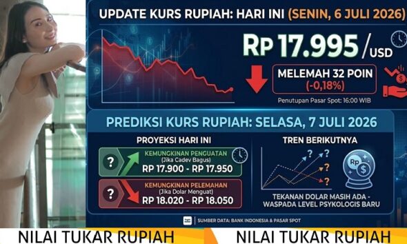 Rupiah Senin 6 Juli 2026: Melemah dan Sempat Sentuh Rp18.016, Tekanan Volatilitas Tinggi Masih Membayangi