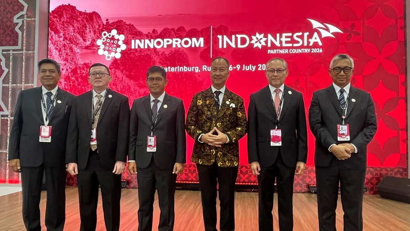 Menteri Perindustrian (Menperin), Agus Gumiwang Kartasasmita saat menghadiri opening ceremony INNOPROM 2026, di Ekaterinburg, Rusia, Senin (6/7/2026). (Kemenperin)