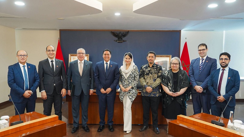Wakil Menteri Perdagangan (Wamendag), Dyah Roro Esti menerima kunjungan Wakil Menteri Perdagangan Maroko, Omar Hejira di Kementerian Perdagangan, Jakarta, Kamis (9/7/2026). (Kemendag)