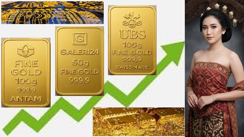 Setelah beberapa hari sebelumnya terus mengalami penurunan maka pada perdagangan Jumat (10/7/2026) pagi, harga emas PT Aneka Tambang (Antam), Galeri24 dan UBS kompak menanjak. (Ist)
