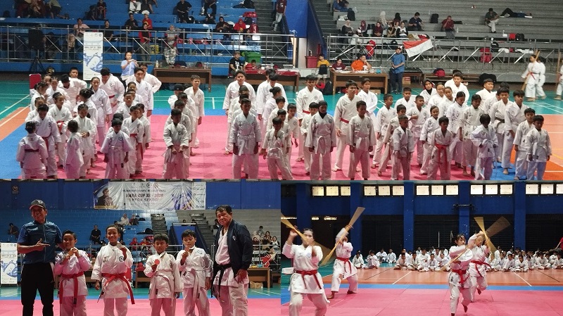 Pembukaan Kejuaraan Karate Internasional Nara Cup XII tahun 2026 diikuti antusias ratusan peserta dan dihiasi atraksi menarik di Gelanggang Remaja Jakarta Utara (GJU), Jakarta, Sabtu (11/7/2026). (Gungdewan)
