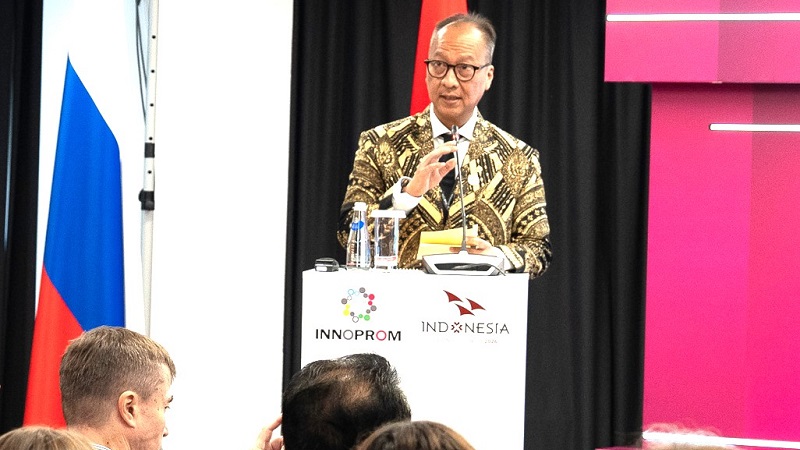 Menteri Perindustrian (Menperin) Agus Gumiwang Kartasasmita menyatakan INNOPROM 2026 merupakan momentum strategis untuk memperkuat hubungan industri nasional dengan negara Eurasia. (Kemenperin)