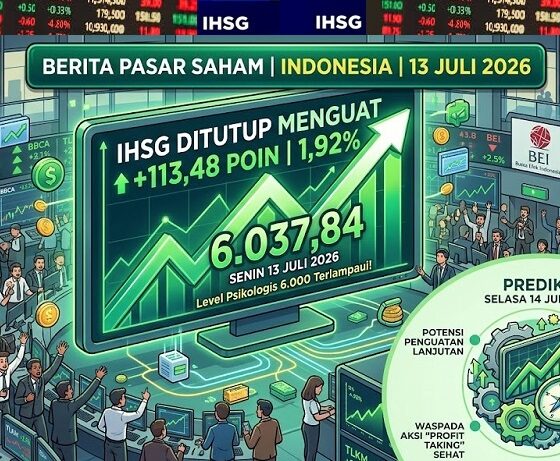 IHSG BEI Senin 13 Juli 2026: Meroket Kembali ke Level 6.000, Sinyal Teknikal Sangat Positif