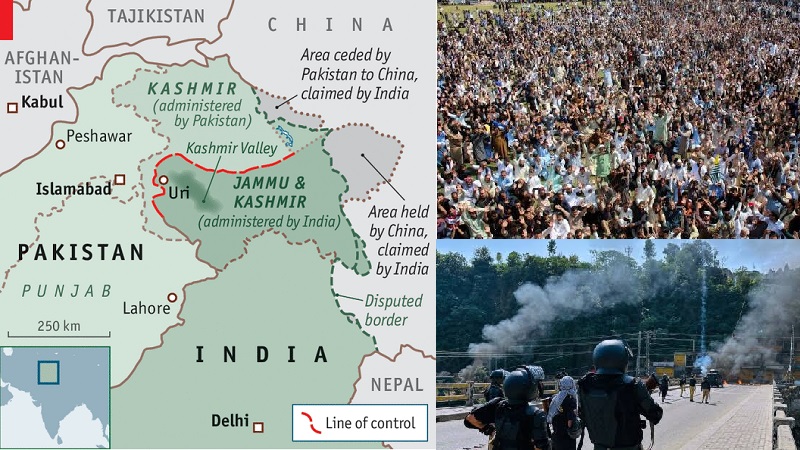 Kashmir yang dikelola Pakistan bergolak setelah pasukan keamanan bentrok dengan para pengunjuk rasa soal perwakilan pemilu, Selasa (14/7/2026), yang mengakibatkan sembilan orang tewas. (Ist)