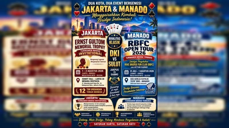 Bridge Indonesia akan semakin kuat apabila setiap daerah memiliki turnamen yang rutin, klub yang aktif, serta komunitas yang terus bertumbuh