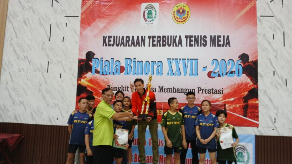 Kejuaraan Tenis Meja Piala Binora ke-XXVII/2026: Borong Lima Medali Emas, PTM Arwana Jaya Raih Juara Umum