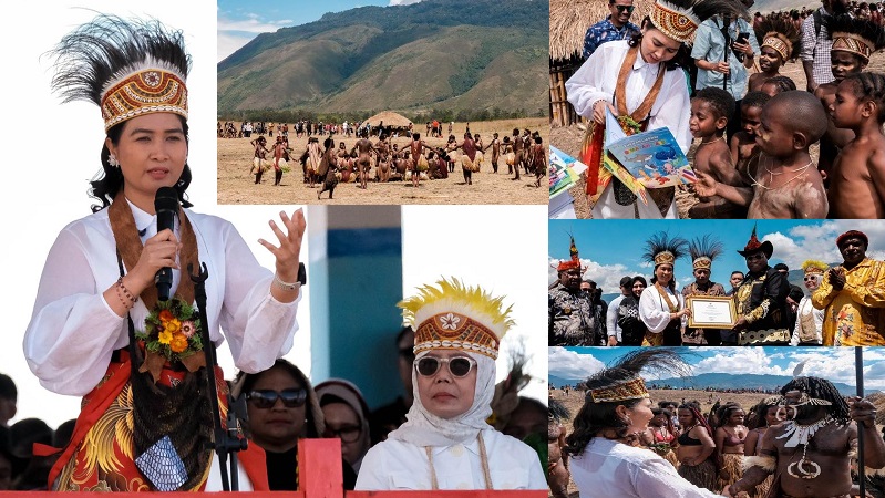 Wakil Menteri Pariwisata (Wamenpar) Ni Luh Puspa saat menghadiri Festival Budaya Lembah Baliem (FBLB) ke-34 di Kabupaten Jayawijaya, Papua Pegunungan, Jumat (7/8/2026). (Foto: Kemenpar)