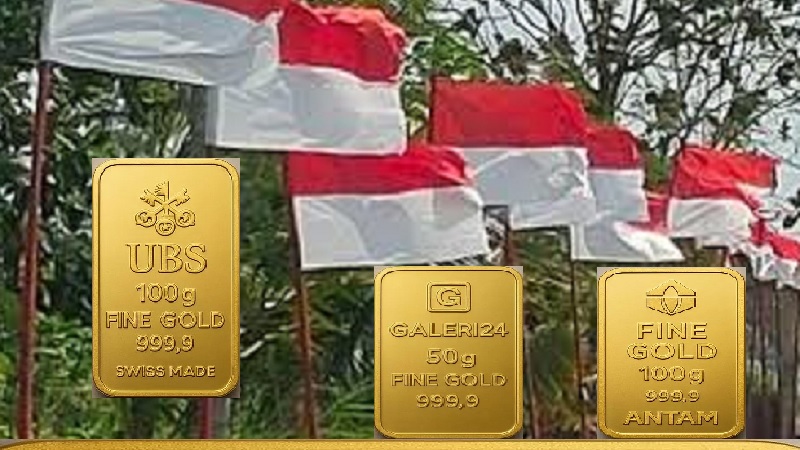 Pergarakan harga emas batangan PT Aneka Tambang (Antam), Galeri24 dan UBS pada akhir pekan Minggu (9/8/2026), menarik untuk diamati karena ada yang melejit sendirian. (Foto: Istimewa)