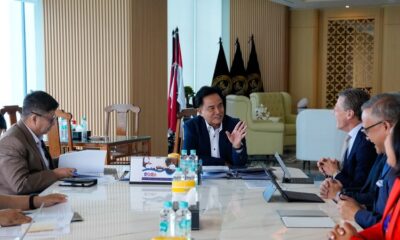 Menteri Koordinator Bidang Hukum, Hak Asasi Manusia, Imigrasi, dan Pemasyarakatan (Menko Kumham Imipas), Yusril Ihza Mahendra, menerima kunjungan International Trademark Association (INTA) di Gedung Trinity Tower, Jakarta, Senin (24/8/2026). (Kemenko Kumham Imipas)