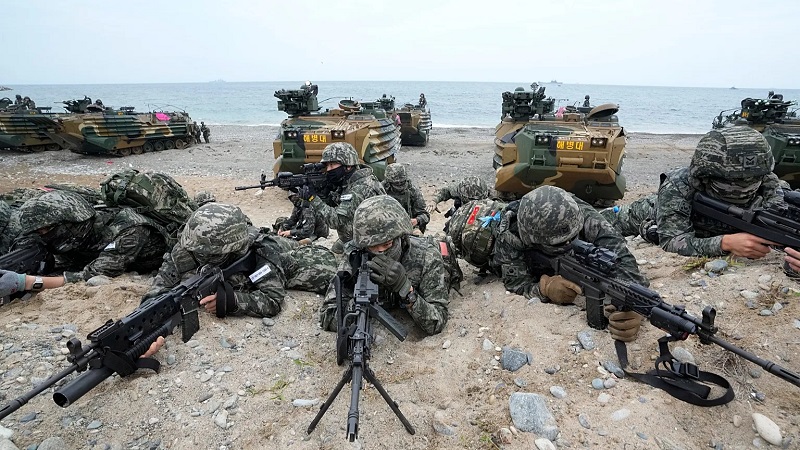 Korea Selatan mengumumkan Amerika Serikat membatalkan latihan militer marinir besar-besaran karena keterbatasan persedian pasukan setelah perang melawan Iran (Foto: Istimewa)