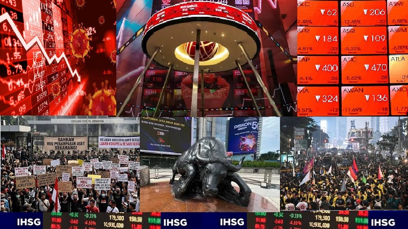 Indeks Harga Saham Gabungan (IHSG) Bursa Efek Indonesia (BEI) ditutup anjlok pada perdagangan Rabu (26/8/2026), sehari menjelang pelaksanaan aksi demontrasi besar-besaran di Jakarta. (Foto: Istimewa)