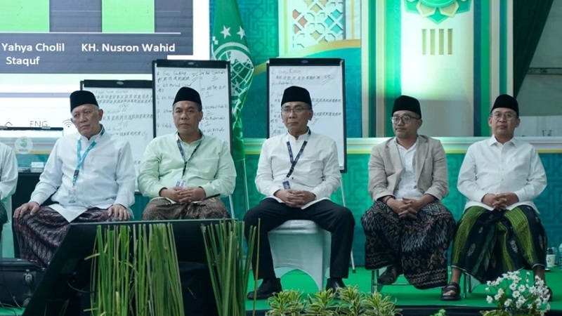 ima bakal calon ketua umum PBNU masa khidmah 2026-2031 yang diusulkan ke rais aam PBNU terpilih pada Muktamar Ke-35 NU di Pondok Pesantren Tambakberas, Jombang, Jawa Timur, Senin (31/8/2026). (Foto: NU Online/Syarif)