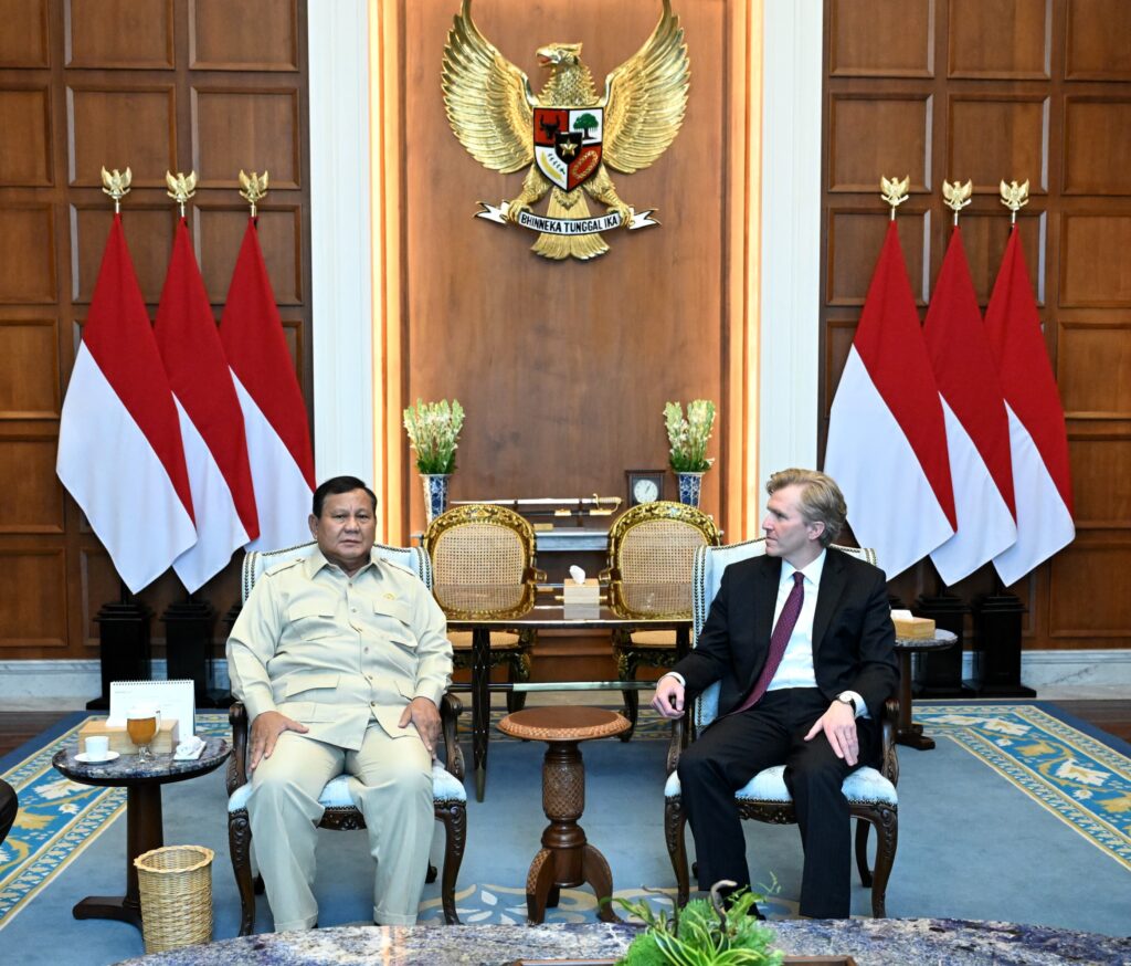 Prabowo Terima Wakil Menteri Perang AS Elbridge Colby, Perkuat Penguatan Kemitraan Strategis