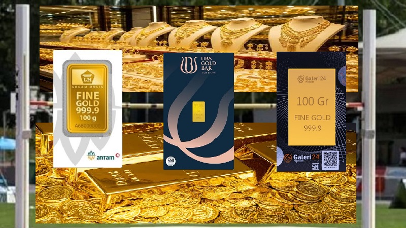 Harga emas PT Aneka Tambang (Antam), Galeri 24 dan UBS hari ini, Minggu (13/9/2026), sama-sama tidak bergerak sehingga pasar logam mulai di dalam negeri aman terkendali. (Foto: Istimewa)